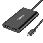 Đầu cắm Choetech Adapter USB Type C Thunderbolt 3 (40Gbps) - 2x DisplayPort 4K 60Hz đen (HUB-D03)
